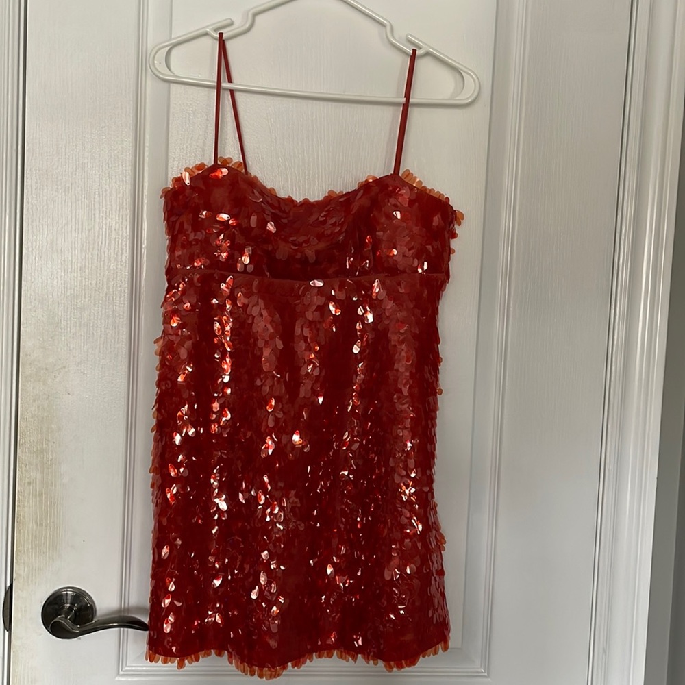 Zara Red Sequin Mini Dress